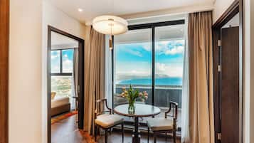 Comfort Penthouse, Private Pool, Beach View | Living area | LED TV