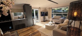 Deluxe chalet with private outside jacuzzi.