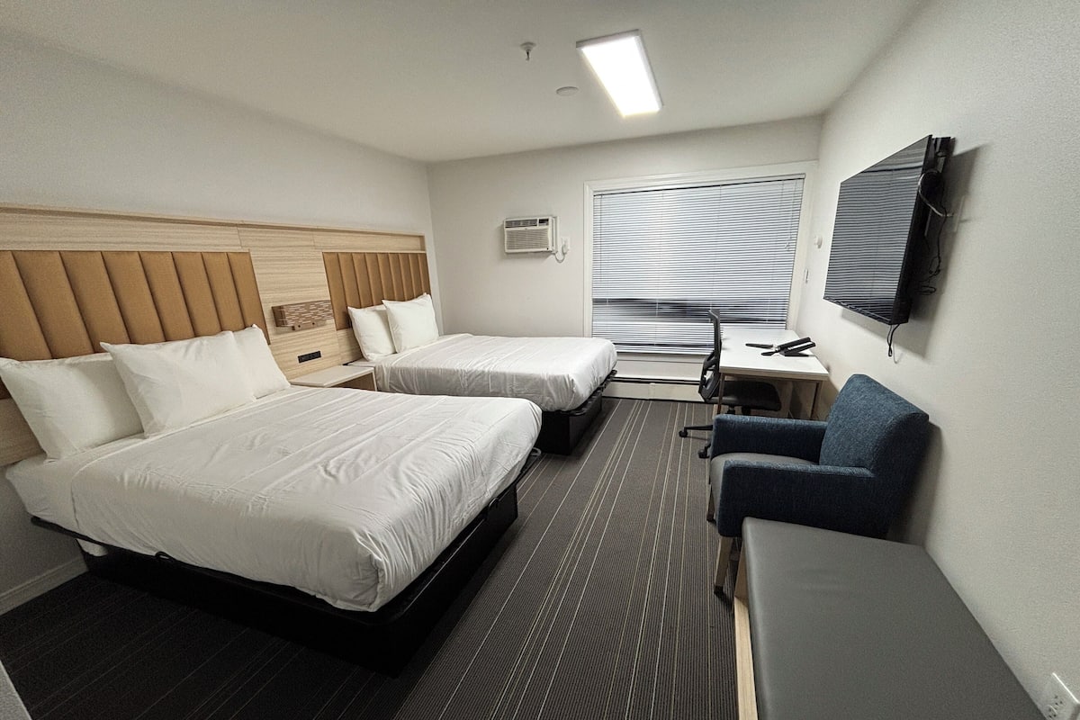 Standard Room, 2 Double Beds | 1 bedroom, blackout curtains, iron/ironing board, free WiFi