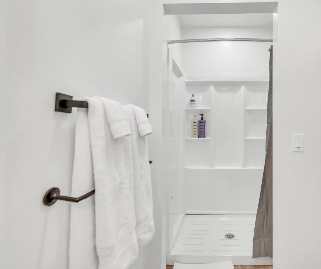 Hair dryer, towels