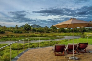 Vue sur la campagne depuis l’hébergement