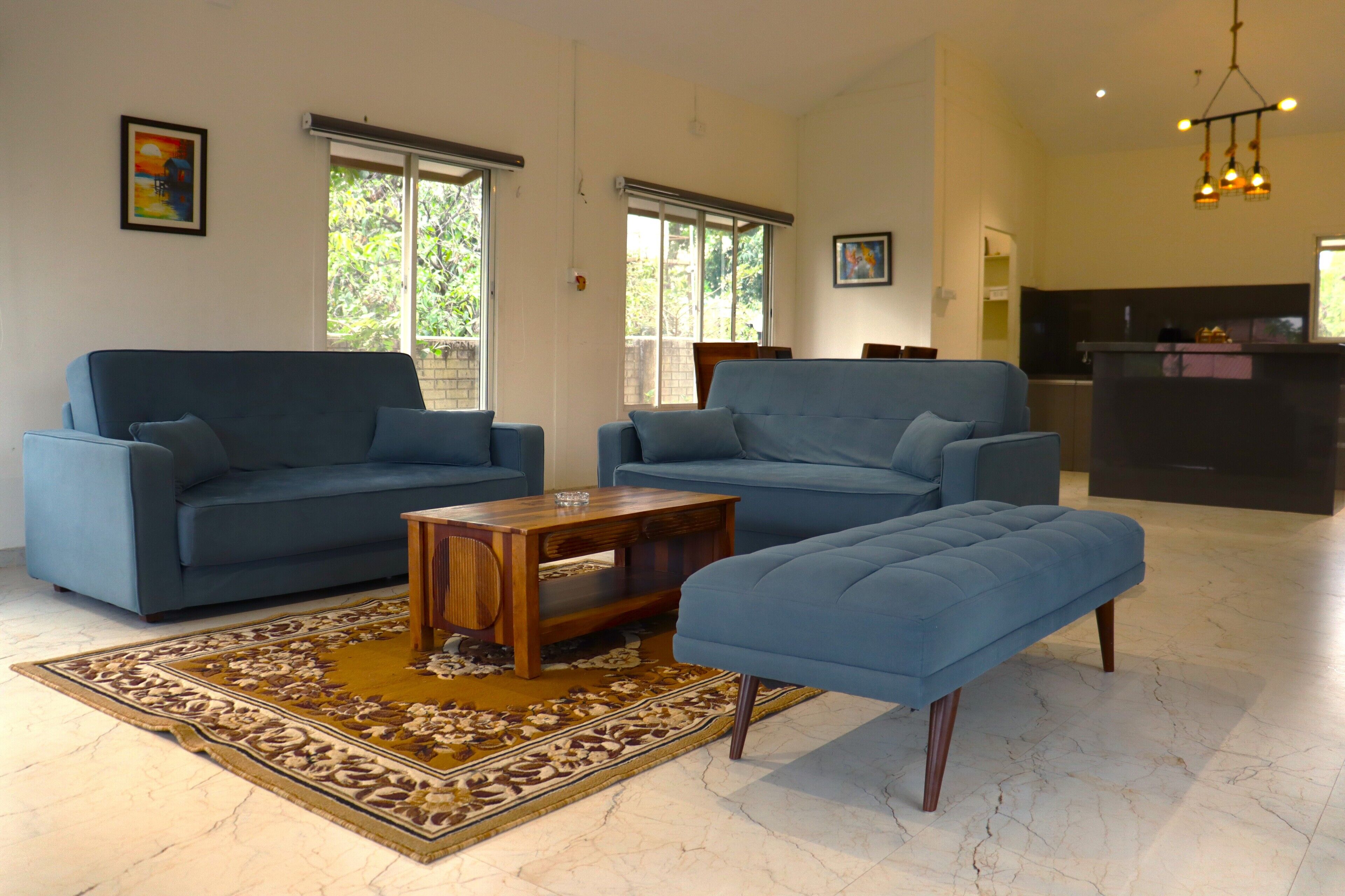 Villa With Private Pool (2BHK) | Living area | 32-inch LCD TV with cable channels