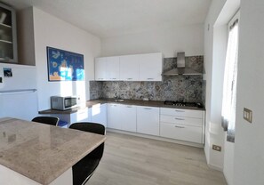 Kühlschrank, Mikrowelle, Herdplatte, Geschirrspüler