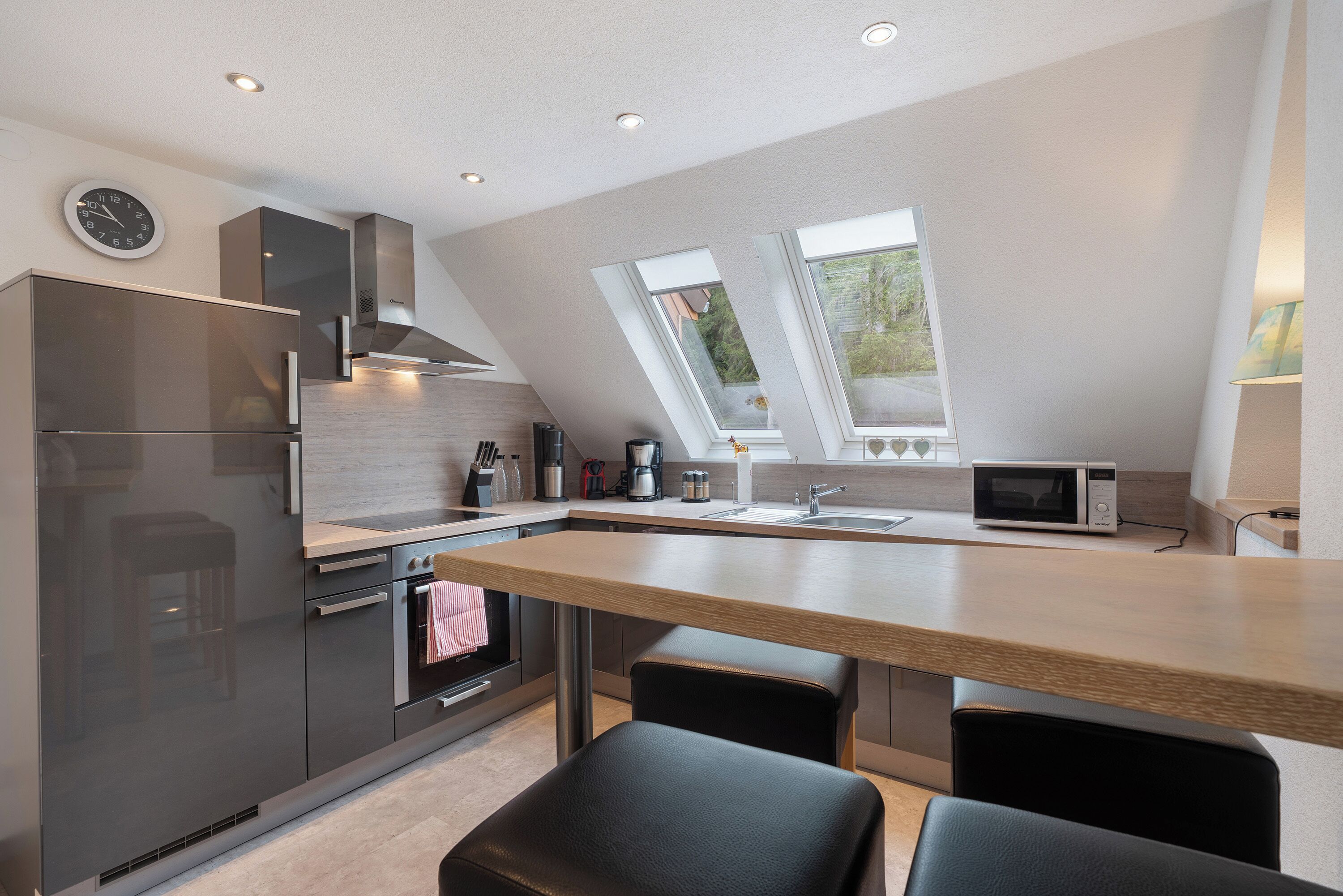 Kühlschrank, Mikrowelle, Ofen, Herdplatte