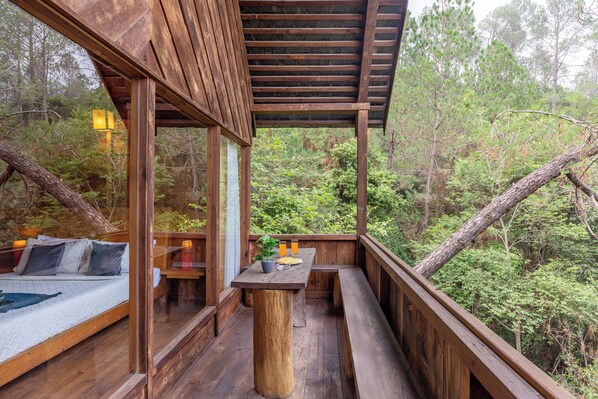 Exclusive Duplex, Balcony, Mountain View | Balcony - Alaya Stays Suro Woodcrest Chalet (Kandaghat)