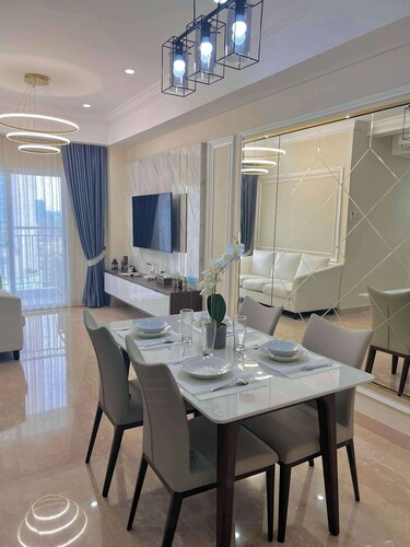 2 BR Apartment Plaza View Podomoro City Deli Medan By OLS Studio