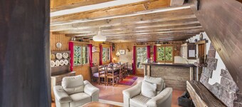 Family chalet with views of the Alps and lake, above Montreux in Caux