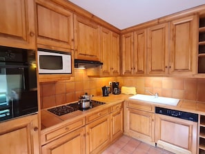 Microwave, oven, dishwasher, high chair