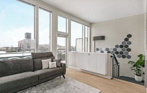 Luxury Penthouse, City View | Living area