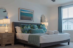 3 bedrooms, desk, iron/ironing board, travel crib