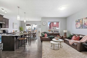 Télévision, cheminée, espaces bureaux