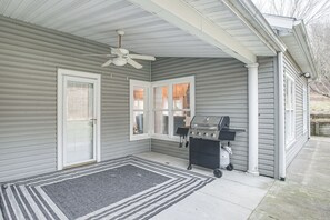 House (3 Bedrooms) | Interior - Patio & Scenic Views: Modern Ohio Farmhouse (Bellville)