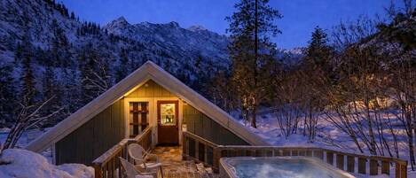 Ferienhütte, 1 Schlafzimmer | Außen-Whirlpool