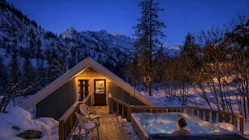 Cabin, 1 Bedroom | Outdoor spa tub