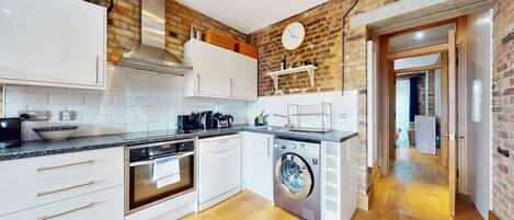 Fridge, microwave, oven, toaster