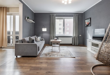 Apartment, Non Smoking, City View | Living area | LCD TV