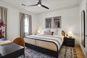 8 bedrooms, desk, iron/ironing board, travel crib