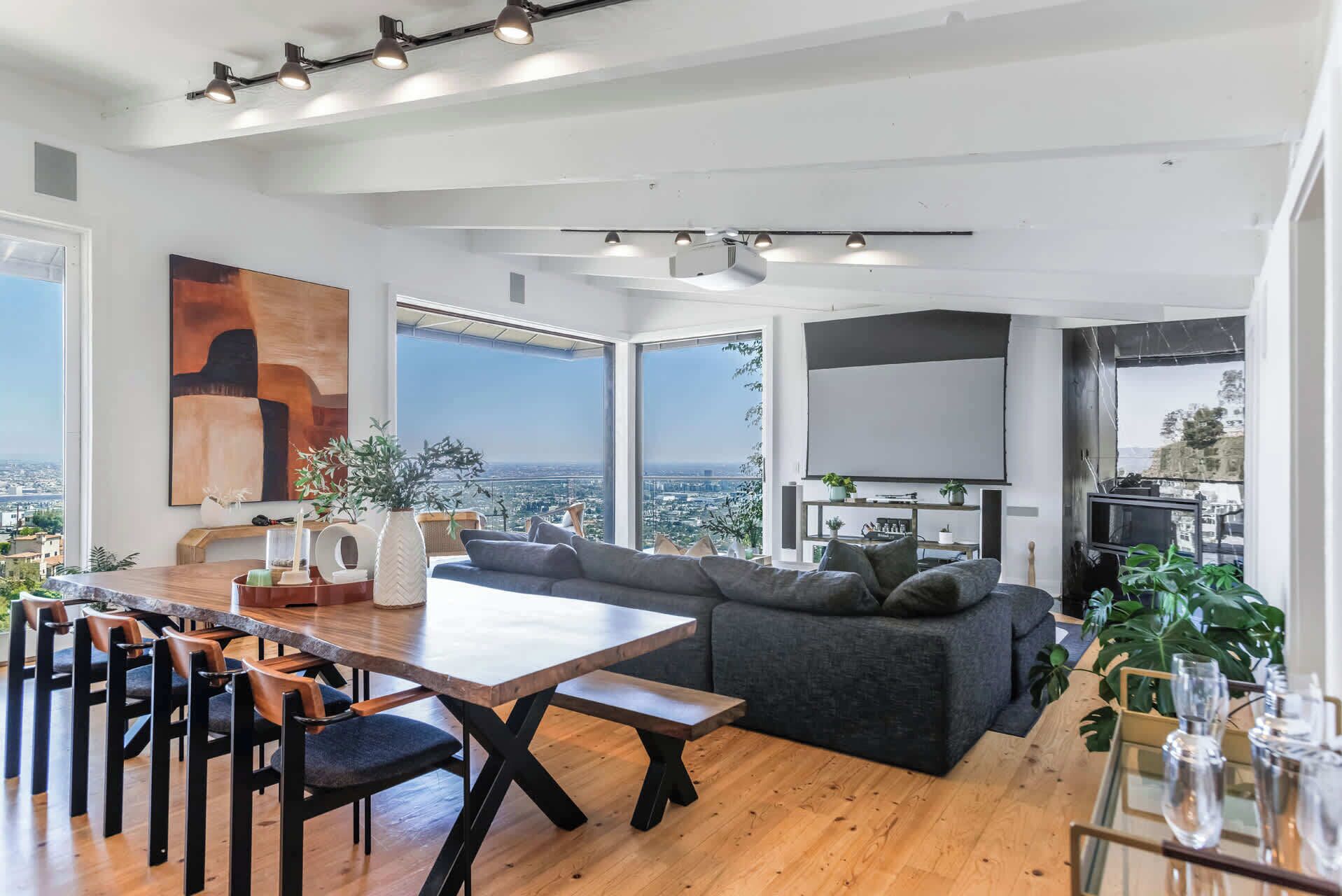 TV, fireplace, offices