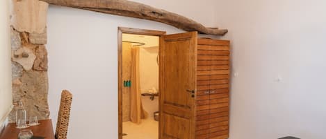 Double Room | Bathroom | Shower, hair dryer, towels, soap