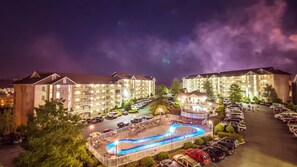 Exterior - Top-Floor: Cozy 1-BR with Recliner, Elevator Access, and Stunning City Views (Pigeon Forge)
