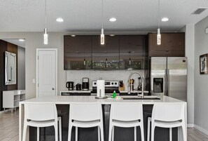 Fridge, microwave, oven, stovetop - Beautiful 4BD home, Themed, Pool and Grill (4403) (Kissimmee)