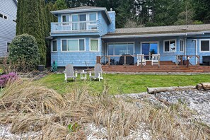Exterior - Large waterfront beach house with hot tub, game room, & private beach access (Seabeck)