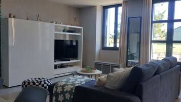 TV connectée, lecteur de DVD, livres