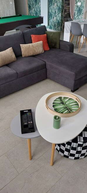 Smart-TV, DVD-spiller og bøker