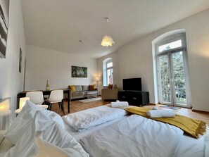 1 makuuhuone, silitysrauta/-lauta, vauvan matkasänky, ilmainen Wi-Fi