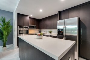 Fridge, microwave, oven, stovetop - Beachfront Oasis in Sunny Isles 3BR, Pool & Tennis (Sunny Isles Beach)