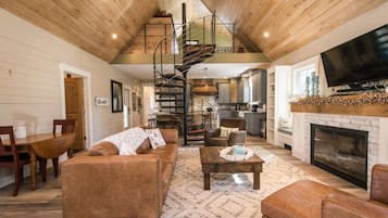 TV, fireplace, offices