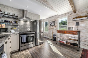 Fridge, microwave, oven, stovetop - Modern Home Steps from Brewery with Ocean View (Dildo)