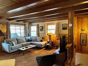 Smart TV, fireplace, stereo, computer monitors