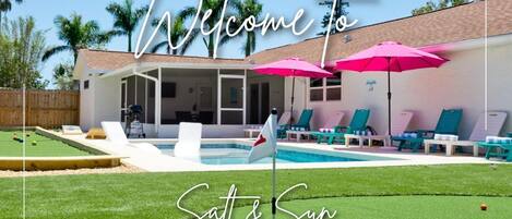 Een verwarmd zwembad