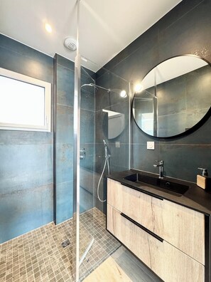 Shower, hair dryer
