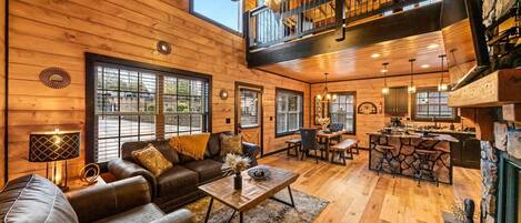 Smart TV, fireplace, video games