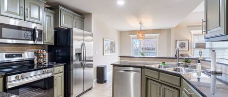 Microwave, oven, stovetop, dishwasher