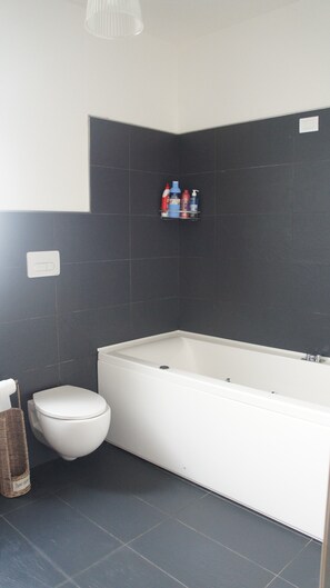 Douche, sèche-cheveux, serviettes fournies