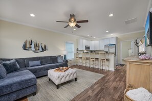 Smart TV, foosball, table tennis, books