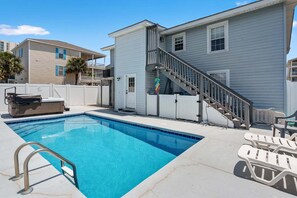 Pool - Escape to Rising Tide: 8-bedroom beach retreat with private pool, hot tub, and modern amenities! (North Myrtle Beach)