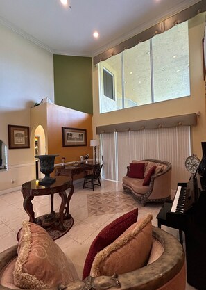 Smart TV, fireplace, printers