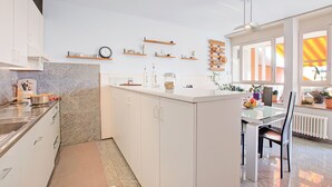 Coffee/tea maker, fridge, stovetop, cookware/dishes/utensils - Casa Tecitt with Shared Pool in Val Resa, Brione Sopra Minusio, Switzerland (Brione Sopra Minusio)