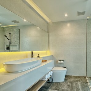 Suite, Ocean View | Bathroom | Shower, free toiletries, hair dryer, bathrobes - A Dream Naka Island - Beachfront Retreat (Pa Klok)