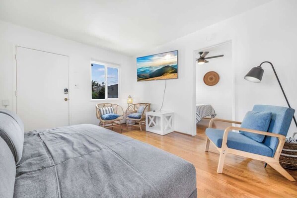 1 bedroom, travel crib, WiFi, bed sheets