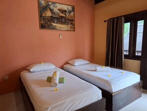 Camera Standard con 2 letti singoli, patio | Biancheria in cotone egiziano, biancheria da letto di alta qualità