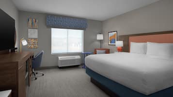 Room, 1 King Bed, Accessible (Hearing) | Desk, laptop workspace, blackout drapes, iron/ironing board