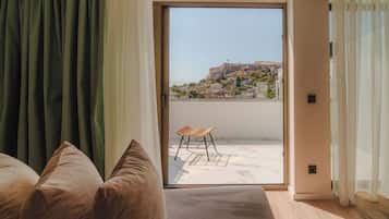 Suite, vistes a la ciutat | 1 dormitori, llençols de cotó egipci i roba de llit d'alta qualitat