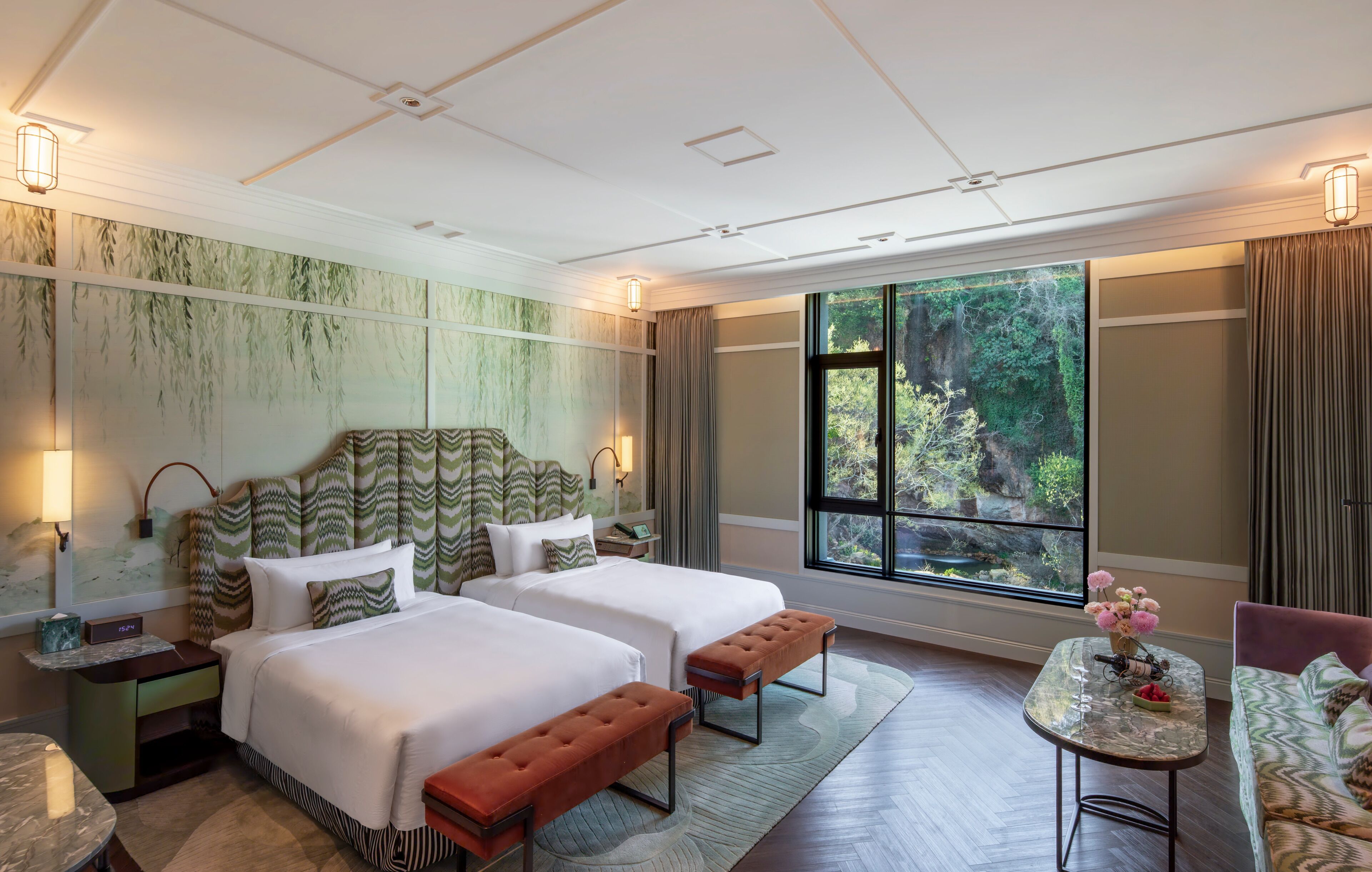 Twin Room, Garden View | Premium bedding, free minibar items, in-room safe