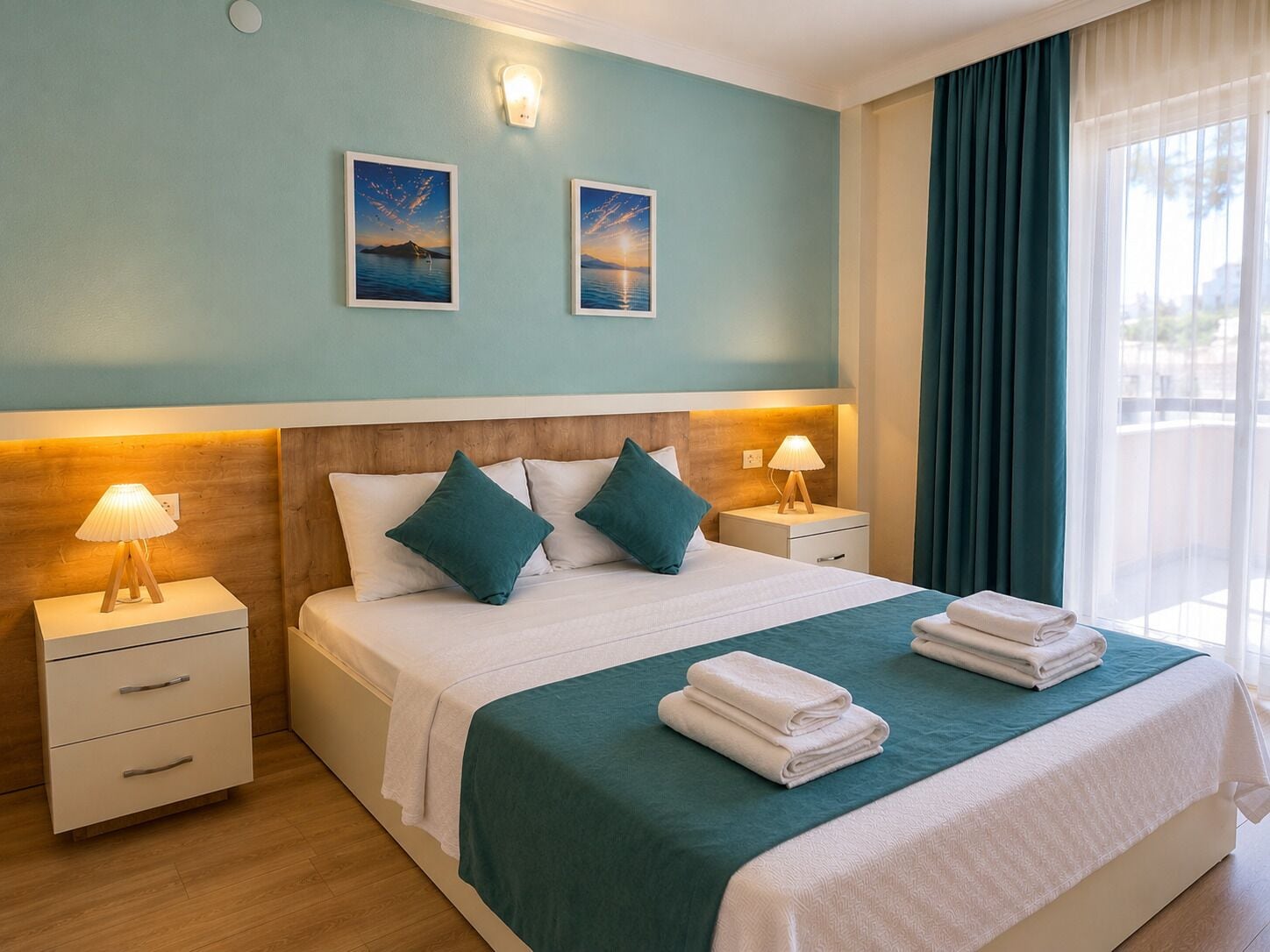 Comfort Double Room, 1 Double Bed, Balcony, Garden View | Premium bedding, laptop workspace, free WiFi, bed sheets