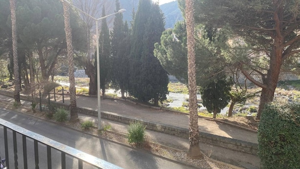 A road with trees and a mountain in the background. - Sunny F2 near spa, pets allowed (Amélie-les-Bains-Palalda)